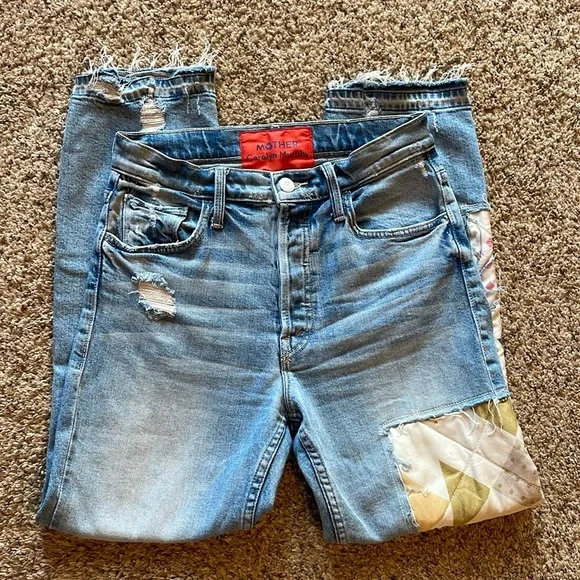 Mother Carolyn Murphy The Patchwork Tomcat ankle undone hem - Picture 1 of 3